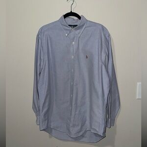 Ralph Lauren Yarmouth button up 100% Cotton Light Blue 16-34 EUC professional
